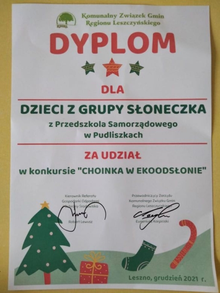 Dyplom ''Choinka w Ekoodsłonie''