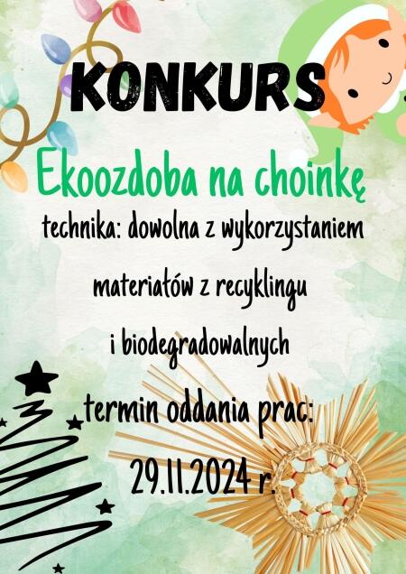 Konkurs pt. ,,Ekoozdoba na choinkę''