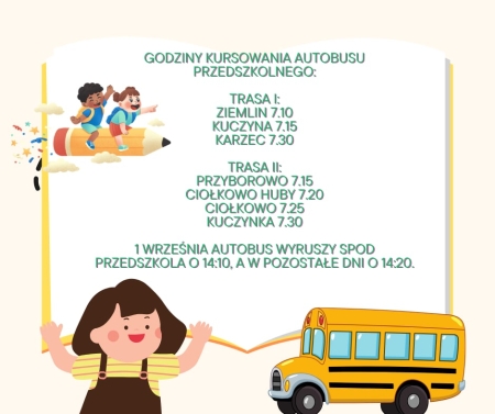 Godziny kursowania autobusu przedszkolnego